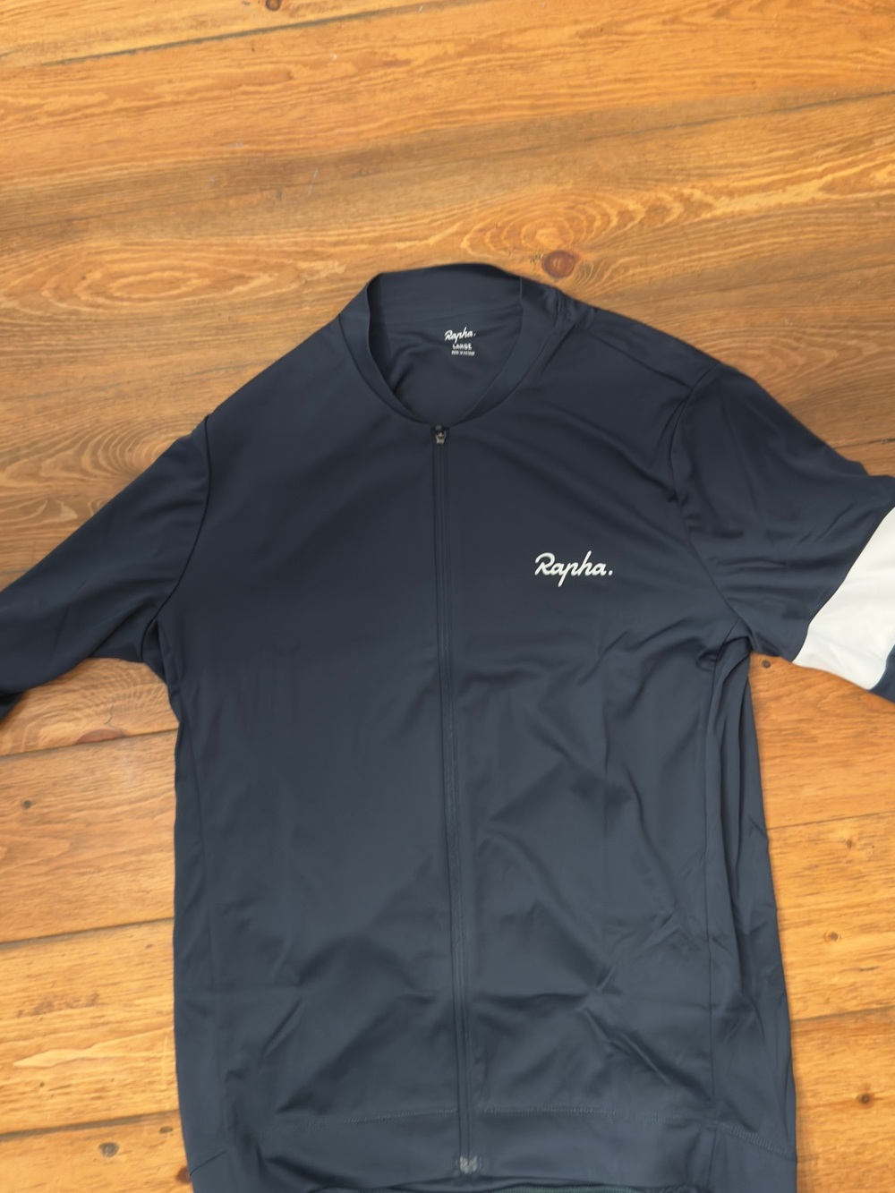 Rapha Dark Green Cycling Jersey with White Sleeve Accent